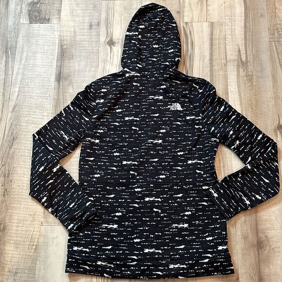 North Face zip hoodie size medium jacket black and white speckled - Picture 2 of 10